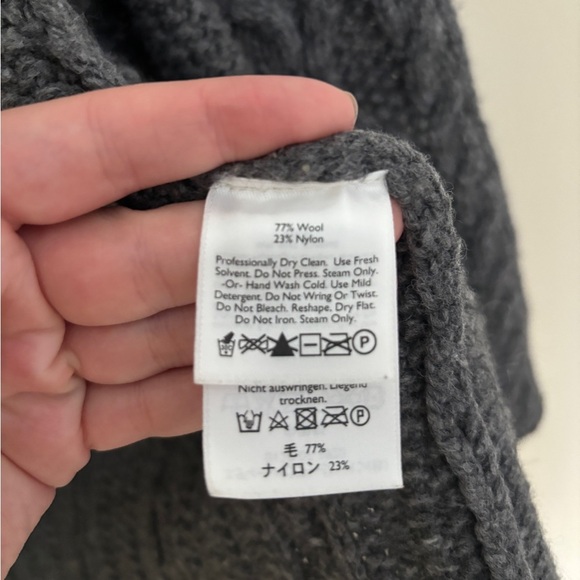 Eddie Bauer Womens Sm Med Oversized Knit Sweater Cardigan Chunky Thick Wool Gray - Picture 3 of 5